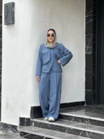 ست کراپ و کت کوتاه زنانه