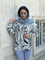 شومیز سفید طوسی در سایز بندی