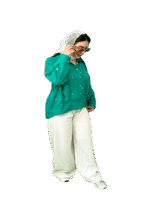 شومیز مانتویی سبز رنگ