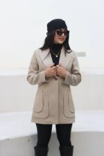 خرید مانتو لاکچری کرم