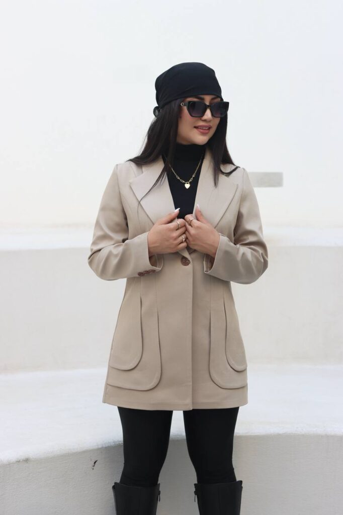 خرید مانتو لاکچری کرم